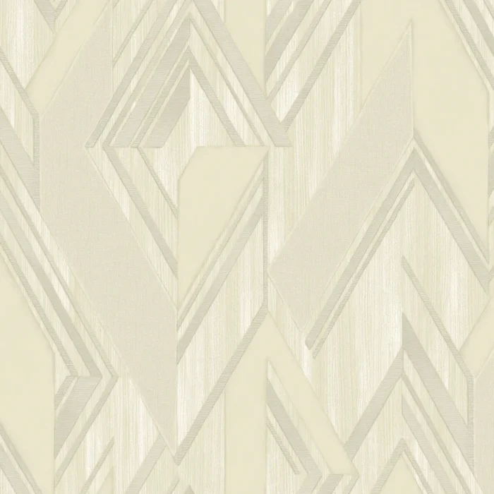 Cream Embossed Wallpaper – Zigzag Dimension (1205-2) Cream Embossed Octagon Adawall Wallpaper 1205-2